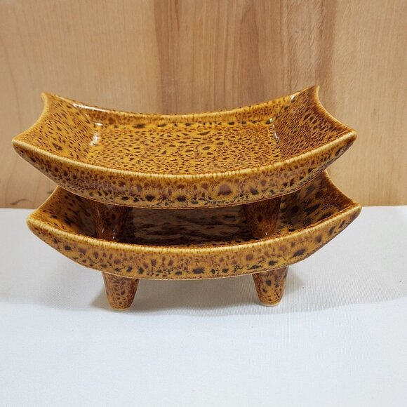 Partylite Global Inspirations Pillar Holder 6" ceramic sponge rest soap dish 2pc - Picture 11 of 12